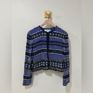 Niteline‎ By Della Roufogali Sequin Beaded Blazer 8